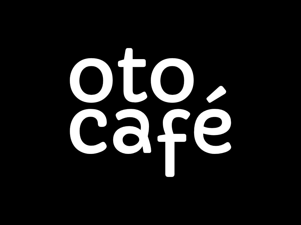 Logo blanco sobre fondo negro que lee: "oto café"